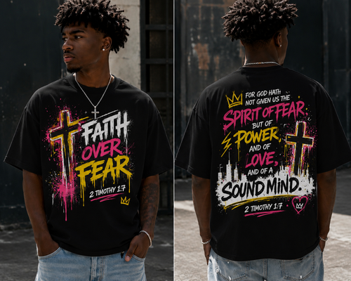 FAITH OVER FEAR™ Oversized Drop Shoulder Tee